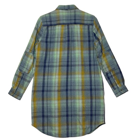 Toad & Co Women Bodie Plaid Flannel ShirtDress Long Sleeve Small Size Pockets - Picture 3 of 15